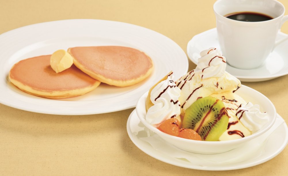パフェとホットケーキ